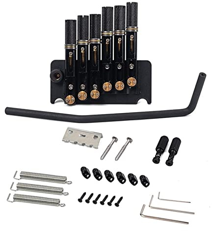 1 Set 6 Saiten Oder 7 Saiten Headless Gitarre Gespottter Fret- Saintpiece Tremolo Bridge Schwarz Für Headless Guitar Tune-o-matic Steg (Color : 6 string)