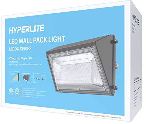 HYPERLITE 120W LED Wall Pack Light with Dusk-to-Dawn Photocell, Ideal Outdoor Security Lighting Commercial and Industrial LED Wall Lights for Parking lot Garage Warehouse Factory ETL Listed