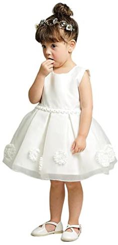 Dopklänning för babyflickor dopklänning med spetskappa baby bröllopsklänning spädbarn tyllklänning blomma flicka klänningar för barn prinsessa födelsedag bal