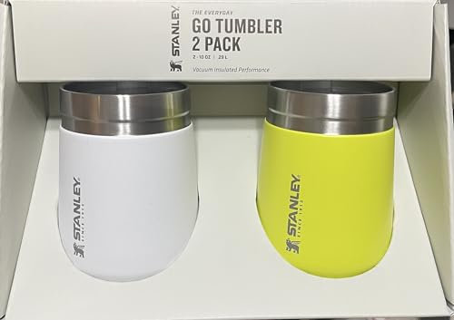 STANLEY 10oz Stainless Steel Everyday Go Tumblers - 2 pack (Frost/Electric Yellow)