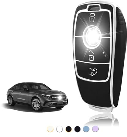 TOOMUME Schlüsselhülle TPU, Autoschlüssel Hülle Passt für Mercedes Benz A/B/C/E/G/S Klasse GLA GLC GLE GLK GLS CLA CLE CLS AMG E200 W177 W205 W213, Schlüsselcover Schutz Schlüsselgehäuse - Smart Key