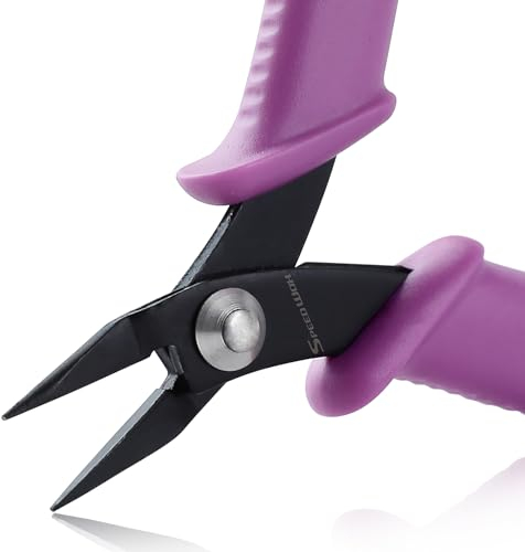 SPEEDWOX 4 Inch Mini Long-Nose Pliers for Jewelry Making - Tweezer, Short-Nose, Flat Smooth Jaw - Jewellery Making Tool