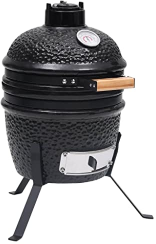 Home Articoli,2-in-1 Kamado Barbecue Grill Smoker Ceramica 56 cm Nero, mobili per abiti