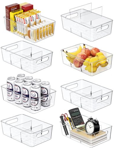 Mpotmiy 8-Pack Pantry Organizers and Storage, Clear Fridge Organizer Bins