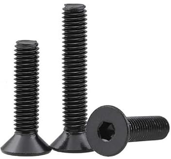 Haroar 10 Stück M14-Schrauben, Kohlenstoffstahl, Senkkopf-M14-Schrauben, Länge 25/30/35/40/45/50 mm, Bolzen, Schwarze Flachkopf-M14-Schrauben(50mm)