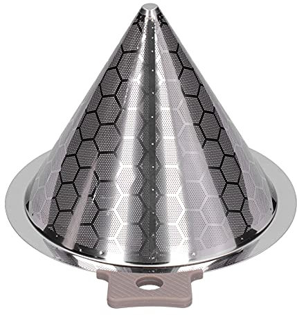 LUNWJJIP Passoire à cône, passoire à café en Acier Inoxydable avec poignée Anti-brûlure en Silicone for Filtre à café Flite, Filtre à thé, Tamis à jus, Poudre