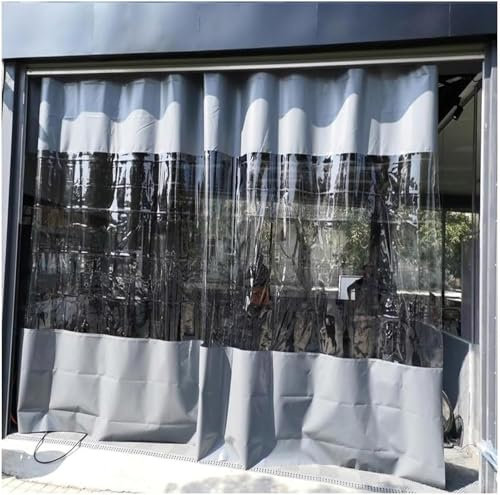 CATANK Paneles Laterales Transparentes Impermeables para cenador, Cortinas de Lona Transparentes para Exteriores para pérgola y Porche, Lona de PVC con Ojales, Ideal para Patio, cochera,