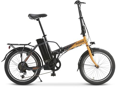 Nilox, Ebike J1 PRO, Bici Elettrica Pieghevole, Fino a 40 km di Autonomia, Fino a 25 Km/h, Motore da 36 V/250 W e Batteria 36 V-8 Ah, Gomme 20 x 2,1, Cambio a 6 Velocità