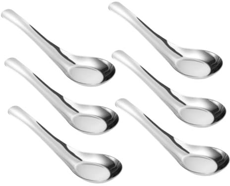 Cabilock 6 Pezzi Cucchiaio In Acciaio Inossidabile A Specchio Cucchiai Posate Cucchiaio Da Portata Da Cucina In Acciaio Da Portata In Argento