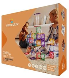 Cleverclixx Kugelbahn-Bausatz Clever in Pastellfarben 110 Teile, langlebiges Magnetspielzeug, Robustes Lernspielzeug, erweiterbare Sets, für Kinder ab 3 Jahren