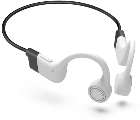 YAGE Bone Conduction Headphones, 2025 Upgraded Open-Ear Bluetooth Wireless Sport Headphones,Waterproof Wireless Earphones with Built-in Mic for Sports,Work (White)