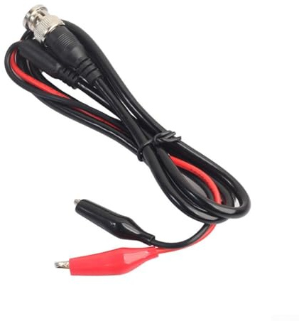 BNC to Dual Clip Oscilloscope Cable, 50Ω Impedance, 5A Rated Current, 500V Peak Voltage, 100 cm Length, Pure Copper