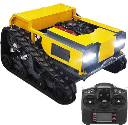 Cortacésped Robotizado con Control Remoto, Cortadora De Césped A Gasolina De 9.5hp con Motor De 4 Tiempos, Capacidad De Ascenso De 45°, Iluminación Led, Cortacésped Automático para Granjas