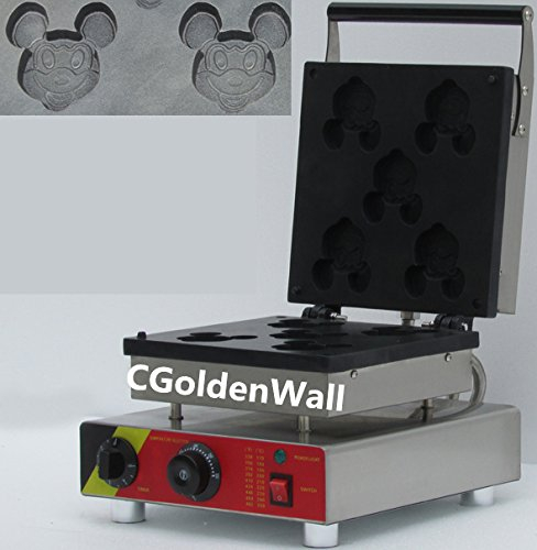 CGOLDENWALL Np-509 5 pcs Forme de Mickey gaufrier Waffle grille-pain machine Baker Cornet de glace machine Commercial Waffle grille-pain Belgian Waffle Maker machine 110 V/220 V Certification CE