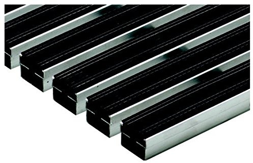 ACO Vario Schuhabstreifermatte outdoor 60 x 40 cm 1x Fußmatte mit Gummi-Streifen in schwarz für außen