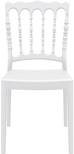 Lot de 4 chaises empilables Napoleon blanches en Polypropylene