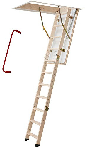 DOLLE Dachbodentreppe 130x70 cm, Bodentreppe gedämmt, U-Wert 1,16 | 3-teilige Dachbodenleiter für 285 cm Raumhöhe, 150 kg Traglast, inkl. Isolierung, Rohbaumaß 120x70 cm, Luftdicht Klasse 4