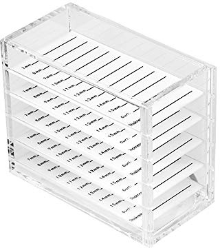Beauty7 Boite de Rangement en Cristal 5 Couches en Acrylique pour Extension de Cils Faux Cils Boite de Rangement Organisateur de Maquillage Porte-palettes Cinq Rang Outils d'Extension de Cils
