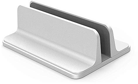 Supporto verticale per computer portatile, supporto singolo con dock regolabile, per MacBook Pro Air, Mac, HP, Dell, Microsoft Surface, Lenovo, argento