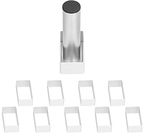 Juego de prensa de galletas, molde rectangular de acero inoxidable para galletas, cortador de prensa, DIY, galletas con fondant, accesorios para hacer pasteles, herramienta para hornear de cocina(C)