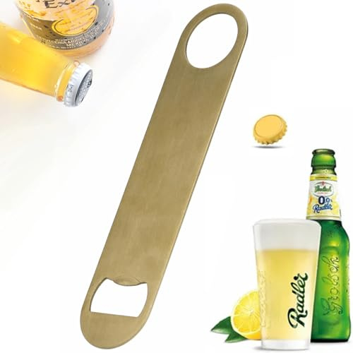 Mumusuki 18cm Flaschenöffner, Edelstahl Barkeeper Bierflaschenöffner, Gold | Hängender Flacher Bottle Opener, Tragbar Bieröffner Flasche Für Zuhause Bars Restaurants Kneipen, im Freien, Geschenkideen