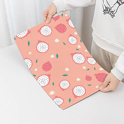 Tovagliette Americana Plastica Lavabili Pitaya Rosa Cipria Tovagliette Colazione PVC Sottopiatti Antiscivolo Tovagliette Americane Antiscivolo Tovaglietta Resistente Al Calore 30x45cm 8 Pcs
