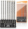 BAURIX® Set Punte Trapano SDS [7 Pezzi] - NARWAL® Punte Ferro - foratura senza sforzo attraverso il calcestruzzo - Set di Punte Trapano 5,6,6,8,8,10,12 mm - Lunghezza 160 mm - Punte Trapano Metallo