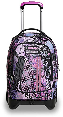 Trolley Scuola Seven Jack 2 Ruote - Rosegrove Girl Ragazza - Zaino Sganciabile - Doppio Uso - Rosa