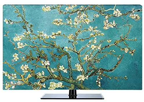 TV Cover Cover Sun Protection Computer Monitor Protector for Wall Hanging Desktop Curved Type Screen Soft Fabric Craft Tv cover (Color : P, Specification : 65 inch)