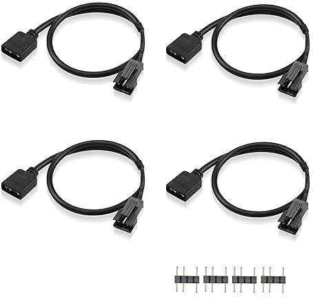 GINTOOYUN RGB 3-Pin Verlängerungskabel auf SM-Stecker-Adapter 5V für LED-Streifen, PC-Fan (0.98FT)(Stil 3)