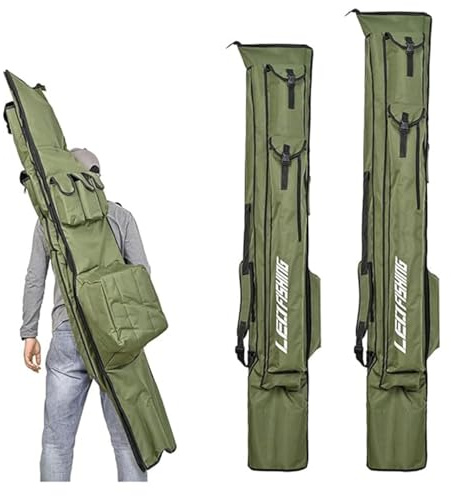 BBTISG Sac de Transport pour Canne à pêche, 1,75m Grande capacité Sac Canne a Peche Sac de Rangement équipement de pêche en mer pour Canne à pêche, leurre, appât