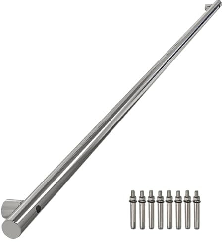 Edelstahl-Handlauf, Haltegriff für den Außenbereich, Treppenhandlauf, Geländerschienen-Stützsatz außen außen, Wandbalustrade, Treppenhandlauf-Stützgriff (Size : 570cm)