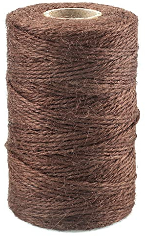 jijAcraft Jute Schnur Farbig Bastelschnur Garten Kordel Dekokordel 2mmx100M, für DIY, Kunsthandwerk, Gartenarbeit, Geschenke Verpackungs (Dunkelbraun)