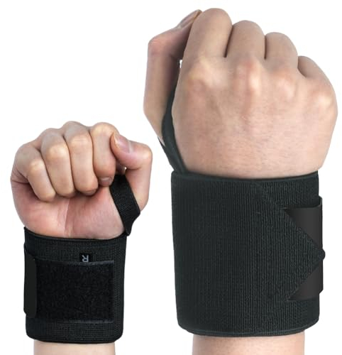 ACWOO Bande Poignet, 2Pcs Support de Poignet Musculation, Protège Poignet, Bande de Support Poignet avec Passant de Pouce, Poignet de Force, Wrist Wraps, pour Haltérophilie, Gymnastique, Musculation