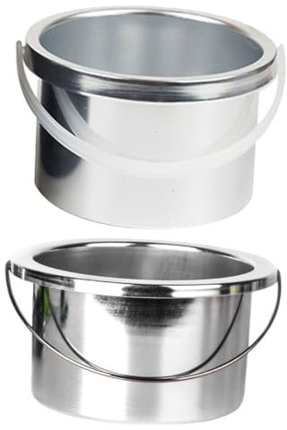 Angoily 2 Pcs Wax Melting Machine Inner Pots 105mm Diameter Metal Wax Warmer Pans for Hair Removal Accessories for Salon and Home Use