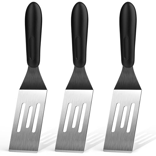 Small Spatula 3 Pieces, Mini Serving Spatula for Kitchen Use, Metal Spatula for Serving and Turning, Ideal for Pancakes, Brownies, Desserts, Cookie, Eggs or Small Pan