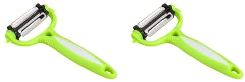 TOPBATHY 2piezas Pelador Multifuncional Con Mango Antideslizante Para Verduras y Frutas Herramienta De Cocina Esencial Verde