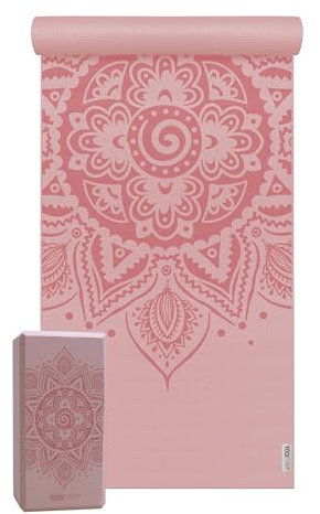 Yoga-Set Starter Edition - spiral mandala (Yogamatte + 1 Yogablock)