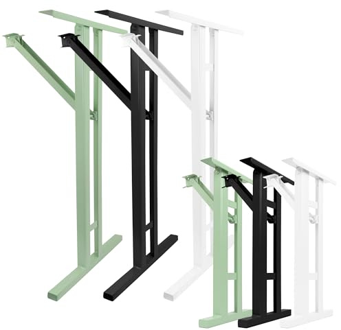 Natural Goods Berlin Lot de 2 Supports en Forme de I pour Table à Bière - Blancs, 70 x 42 cm, Pieds Pliables en Métal, Cadre Stable pour Extérieur et Jardin