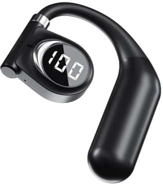 CCICITA K1 Cuffie Bluetooth 5.3 con Orecchio Aperto, 14 Ore di Riproduzione, Driver da 13MM, Display Digitale a LED, Modalità Musica e Gioco a Bassa Latenza (Singolo per Orecchio Sinistro)