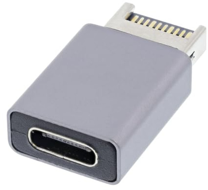 CY Adapter USB 3.1 Front Panel Header Male Type-E to Type-C USB-C Female Motherboard Extension Data Adapter