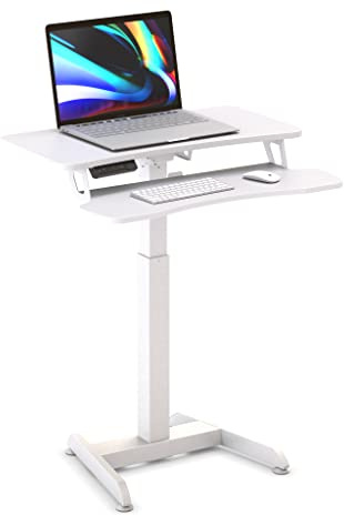 Worktrainer - Updesk High Kleiner Elektrischer Höhenverstellbarer Schreibtisch - Höhe 72-122cm - Breite 80cm - Weiß - Mit Memory-Funktion - Neu