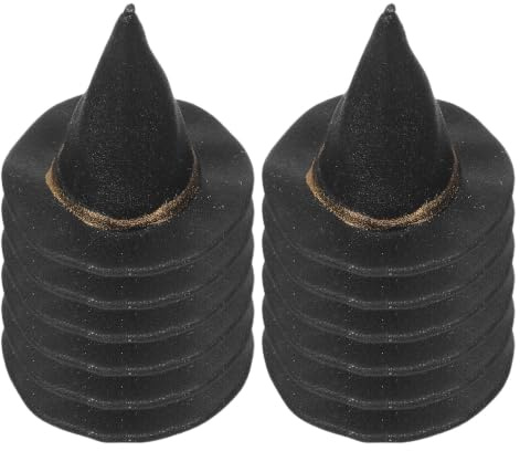 Holibanna Mini Witches Hats for Craft 12pcs Mini Witch Hats for Halloween Decorative Miniature Witch Caps for Doll Houses Party Decorations Cake Toppers and Crafting Projects | Black, Plastic, 2.5cm, Doll Houses Party Decorations, Cake Toppers, Crafting Projects, Diy, Photo Props