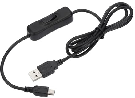 PATIKIL 3.28ft USB Extension Cable with on Off Switch, Mini USB Male Data Support Power Supply Cord 4 Core Wire for LED Strip Desk Lamp Fan