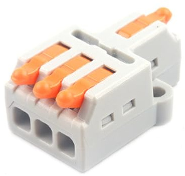 JOYELEC 16 Stück Verbindungsklemmen, D1-3 Schnellverbinder, 1 Eingang, 3 Ausgänge, Leiter, kompakt, Kabelverbinder, 0,08-2,5 (4,0) mm², 250 V, 32 A, mit Steuerhebel