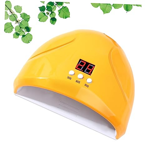 DEARMAMY Asciugatrice Per Unghie 36w Led Timer 3 Impostazioni e Sensore Automatico, Macchina Per Asciugatura Smalto Gel Professionale Per Manicure e Pedicure, Display Digitale Intuitivo Colore Giallo