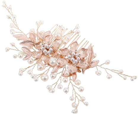 minkissy Brautkamm Hochzeitsaccessoires Haarschmuck Für Frauen Hochzeitshaarschmuck Hochzeitshaarschmuck Für Bräute Haarkämme Für Frauen Brauthaarkamm Zinklegierung Golden
