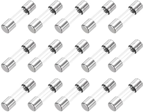 sourcing map Fusibile ritardato in vetro, 7 A, 250 V, 5 x 20 mm, UL, per elettrodomestici, 15 pezzi