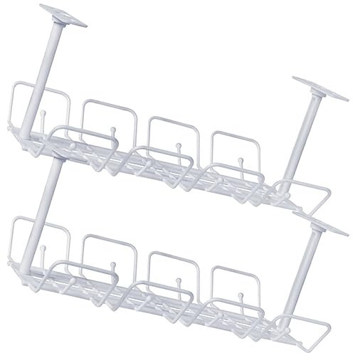 Gatuida 2piezas Organizador De Cables Bajo Escritorio Sin Taladro Resistente para Gestión y Almacenamiento De Cables Oficina y Hogar Diseño Compacto y Duradero