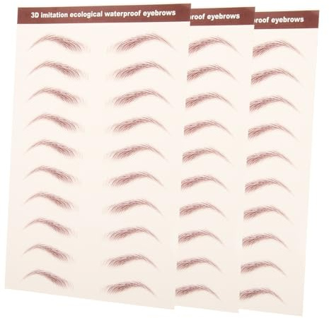 FOMIYES Autocollants Faciles à Appliquer pour Sourcils 30 Paires 3 Feuilles Toute la Journée Autocollants Adhésifs et Waterproof pour Faux Sourcils Naturels